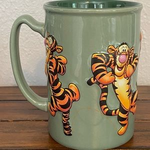 Walt Disney World Tigger 3D Coffee Mug Cup RARE Bouncing Large Green
